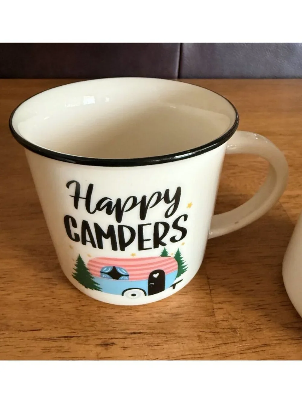 Nefelibata Coffee Mug Set Of 4 Camping-Themed Ceramic 10 oz Capacity Happpy Camp
